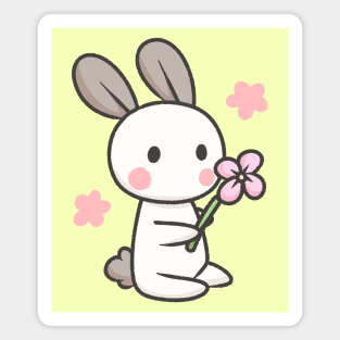 Bunny Doodle flower Magnet